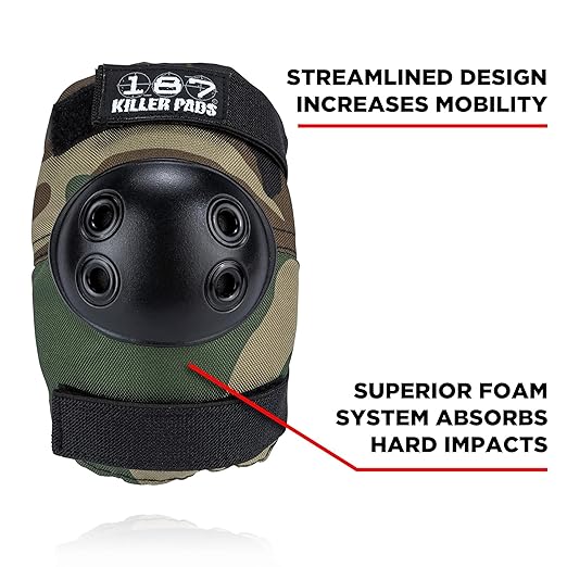 187 Killer Pads Six Pack Pad Set, Elbow Pads, Knee Pads, and Wrist Guards - Ideal for Skateboarding, Roller Skating, and Inline Skating