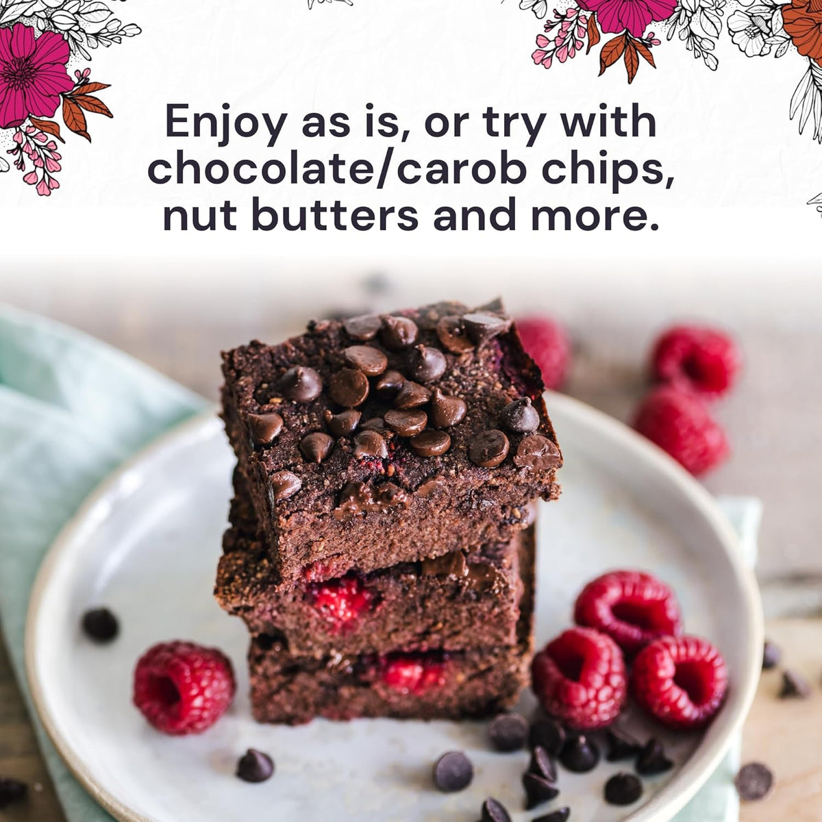 eat G.A.N.G.S.T.E.R. Chewy Choconot Brownie Mix - Allergy-Friendly Baking Mix, Grain-Free, No Dairy, Nuts, Gluten, Dairy - For Paleo & AIP Diets, Try with Chocolate or Carob Chips & Nut Butters