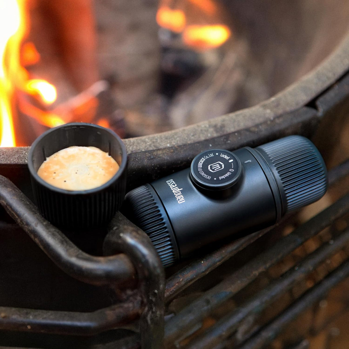 WACACO Nanopresso Portable Espresso Maker,Upgraded Version of Minipresso, 18 Bar Pressure Ground Coffee, Small Travel Coffee Maker, Manually Operated, Perfect for Trips and Camping Outdoor
