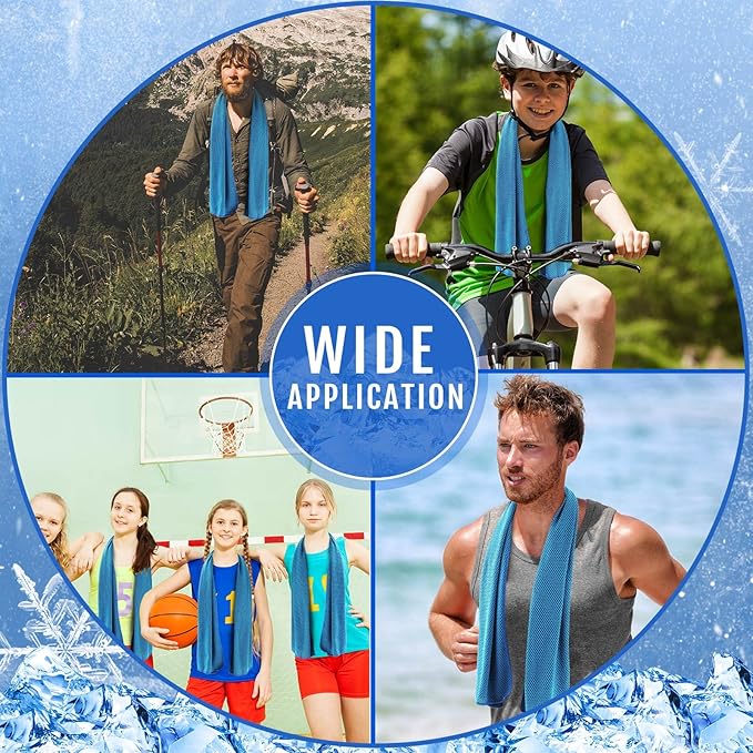 Hosuly 30 Pack Cooling Towels, 40"x12" Ice Breathable Soft Chilly Sweat Rag Microfiber Workout Rags for Gym Cooling Towels for Neck and Face for Yoga Golf Sport Running