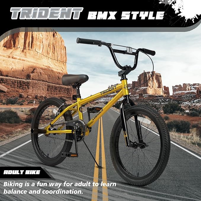 20 24 26 Inch BMX Race Bike Trident Bicycles Beginner-Level to Advanced Riders with 2 Pegs, Multiple Colors