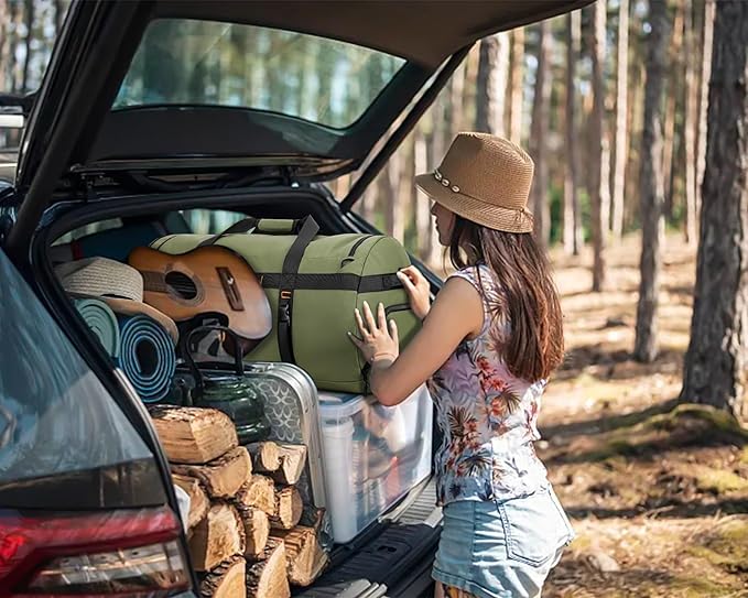 40L/60L/90L Large Waterproof Duffle Bag Backpack for Men, Mens Duffel Backpack Bags for Traveling, Heavy Duty (Green, 60L)