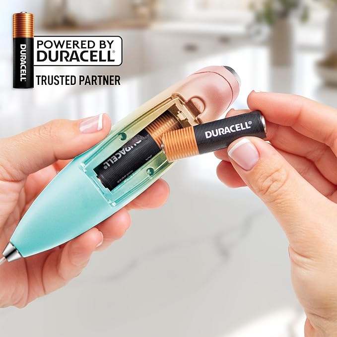 Zulay Powerful Milk Frother (4 Duracell Batteries Included) - Handheld Milk Frother Wand Drink Mixer for Coffee - Powerful Milk Foamer for Cappuccino, Frappe, Matcha & Coffee Creamer - Cupcake