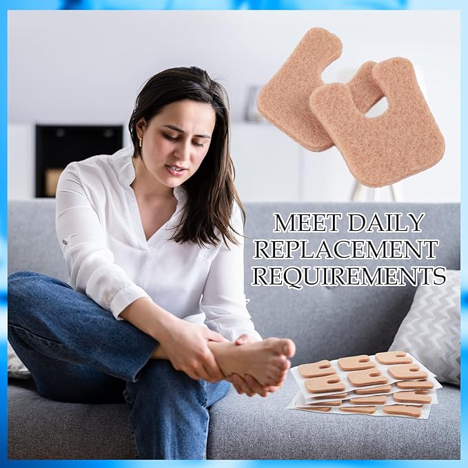 Boao 120 Pcs Callus Pads 1/4" Thick U Shaped Metatarsal Corn Pads Felt Callus Cushions Adhesive Corn Protectors for Men Women Feet Toes Pain Relief Blister Prevention