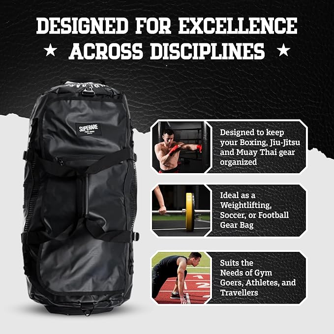 Superare Gear Bags - Gym Duffle Bag, Backpack, Tote Bag for MMA, Athletic Gym Boxing Bag - Enorme, Carico, Diario, Sporta