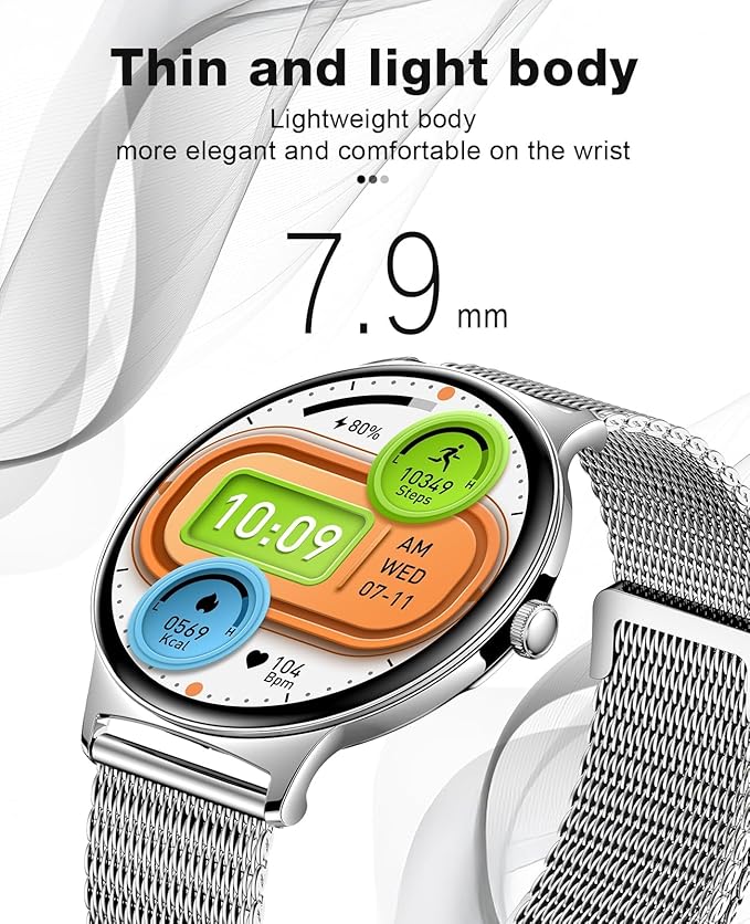 2025 Smart Watches for Women Men, 1.43" AMOLED Display Fitness Tracker with Heart Rate/SpO2/Sleep Monitor, Bluetooth Make/Answer Call, 100+ Sports Modes, IP67 Waterproof Smartwatch for Android iPhone