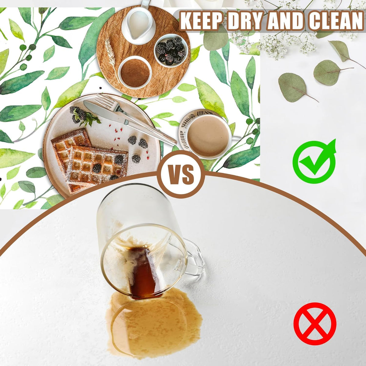 Dish Drying Mat Watercolor Green Leaves Coffee Bar Mat for Countertop Absorbent Hide Stain Rubber Backed Dish Drainer Rack Pad Espresso Machine Cafe Table Decor 11.8 x 19.7 Inch