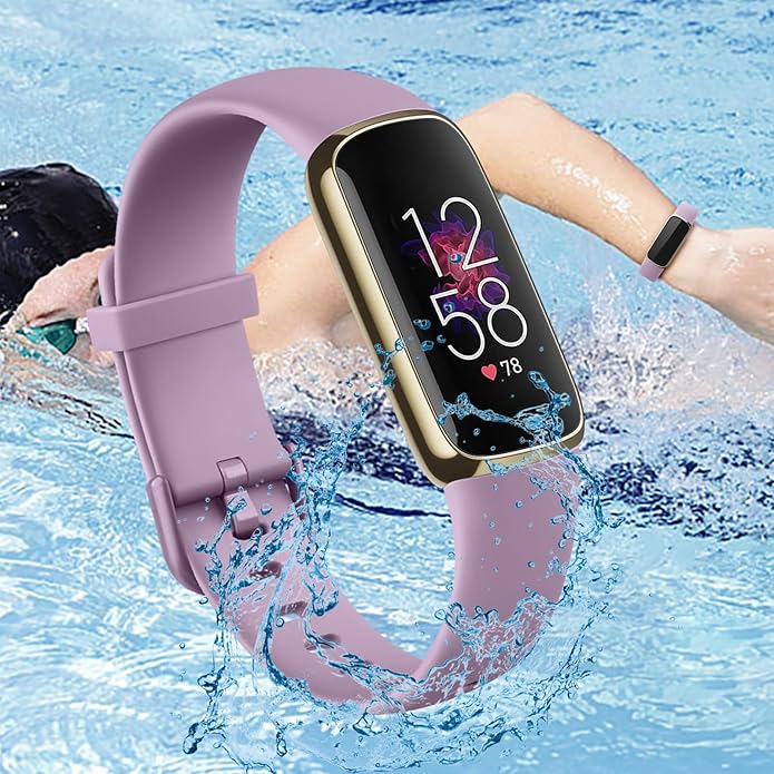 2 Pack Bands for Fitbit Luxe Bands Women Men, Soft Silicone Wristband Replacement Strap for Fitbit Luxe/Luxe Special Edition Fitness Tracker