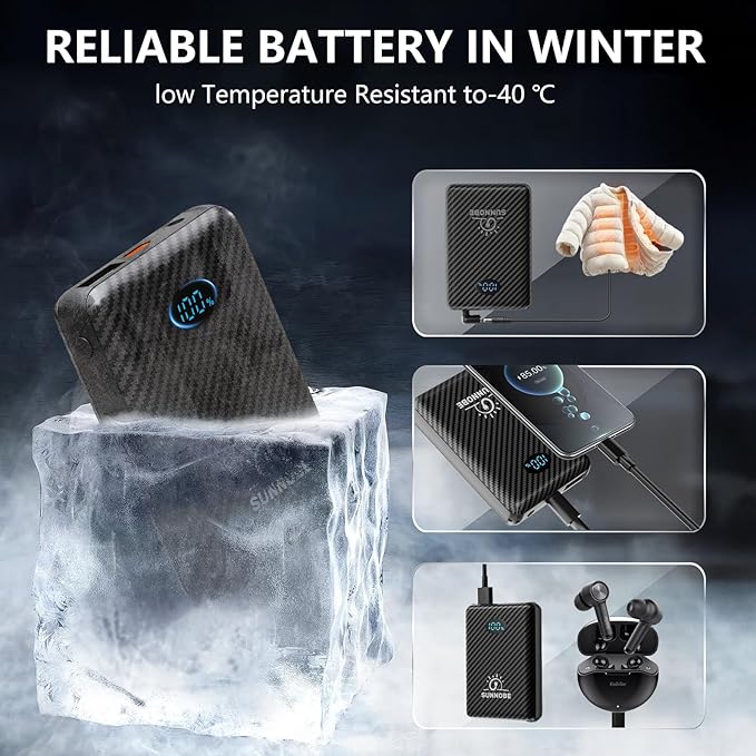 2 Pack Battery Pack Heated Vest for ORORO and Venustas, 7.4V/5V Power Bank for Heated Vest with DC/USB/Type-C Output and LED Display for Heating Clothing and Phones