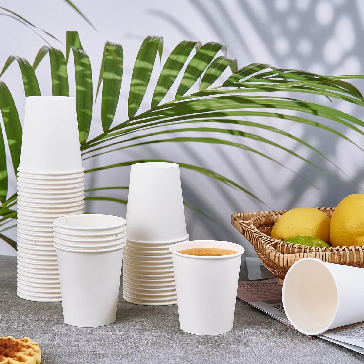 600 Pack 5 oz Paper Cups, Disposable Bathroom Mouthwash White Hot Drinking Cups for Home, School and Office