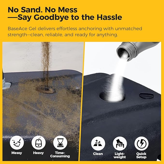 17oz BaseAce Gel Polymer- Perfect to Replace Sand for Punching Bag & Anchor Basketball Hoop, Secure Outdoor Umbrella Base & Indoor Equipment Base with Superior Strength, More Reliable Than Water Alone