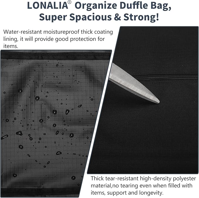 48 Inch Duffle Bag for Travel Camping - 165L Extra Large Heavy Duty Duffel Bag, Sport Equipment Storage Bag with 2 Sides Handles-Black