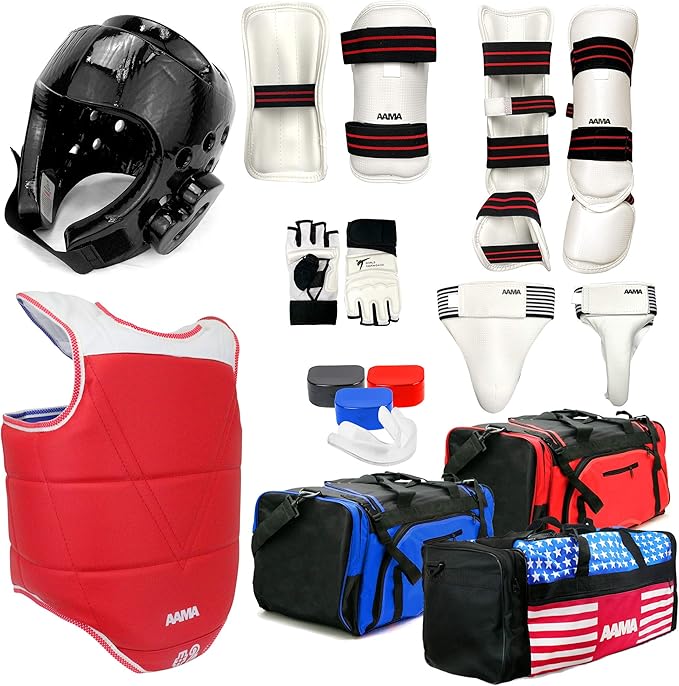 AAMA Complete Taekwondo Sparring Protective Gear Equipment Set - Customizable