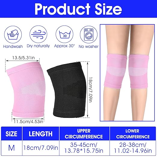 2 Pairs Kids Knee Sleeve, Knee Brace, Youth Knee Compression Sleeve Child Knee Pads Children Knee Support Boys & Girls for Volleyball Basketball Gymnastics Sports(Pink,Black)