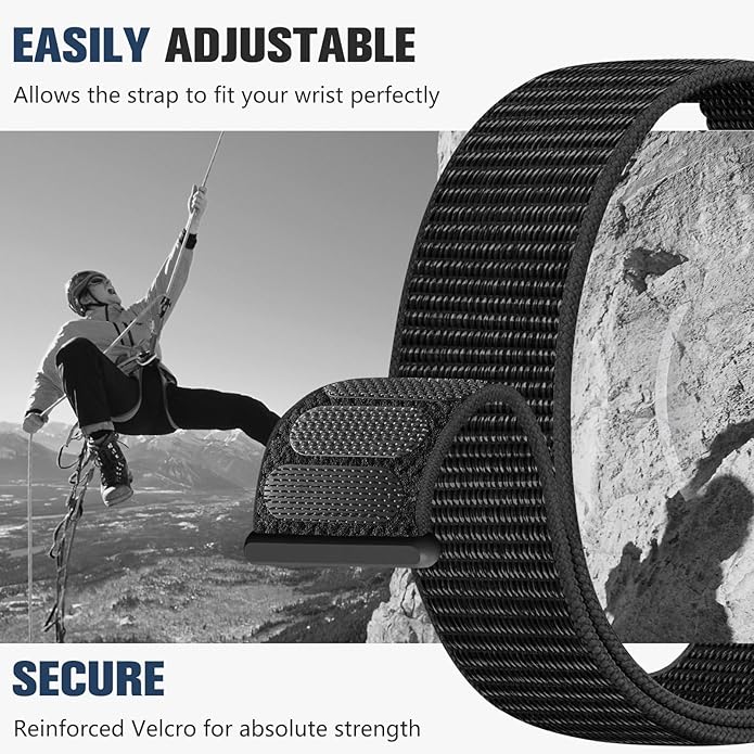18mm 20mm 22mm Hook and Loop Watch Band Compatible with Garmin Vivoactive 5/ Vivoactive 6/ Vivoactive 3, Soft Nylon Breathable Sport Strap for Venu 2S/ Venu3S/ Forerunner 265s,Venu 3/ Venu 2 Men Women