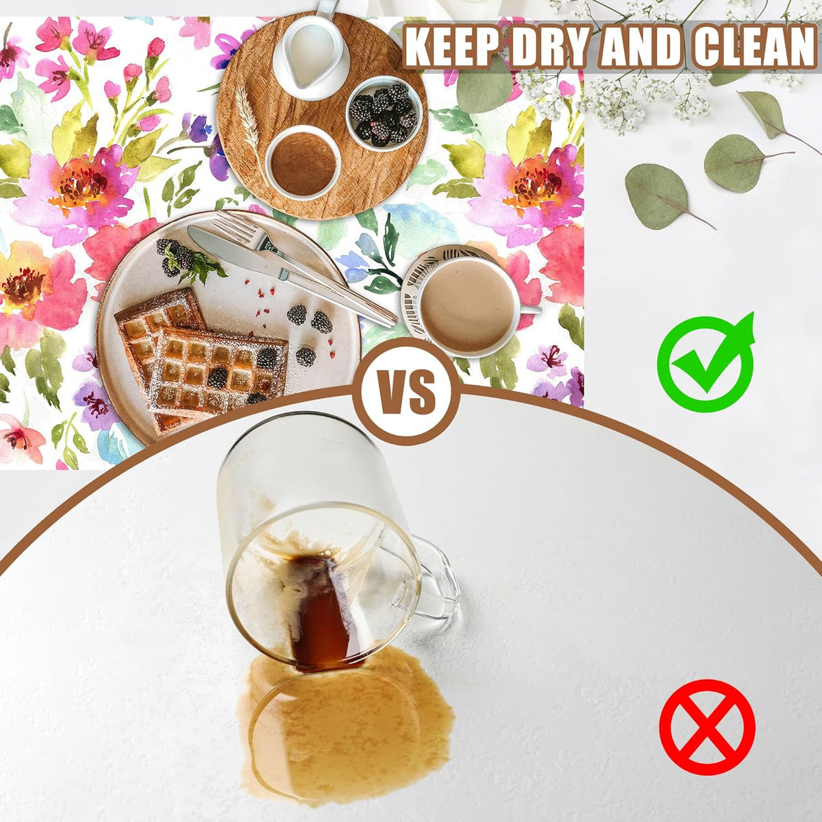 Floral Watercolor Dish Drying Mat Colorful Flowers Coffee Bar Mat for Countertop Hide Stain Rubber Backed Absorbent Dish Drainer Rack Pad Coffee Pot Espresso Machine Dining Room Decor 11.8 x 19.7 Inch