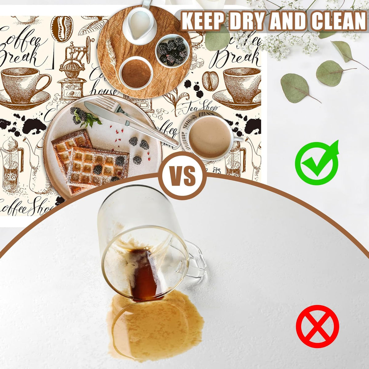 Dish Drying Mat Coffee House Coffee Bar Mat for Countertop Absorbent Rubber Backed Hide Stain Dish Drainer Rack Pad Espresso Machine Cafe Table Dining Room Decoration 15.7 x 23.6 Inch
