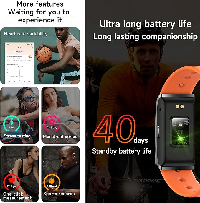 ZPIMY Wearable Health, Fitness & Activity Tracker, 5ATM Waterproof Mens Smartwatch, Call Reminder,Fitness Tracker for Android iPhones, SpO2,Heart Rate Tracking, Sleep Monitoring, 2 Straps (Black)