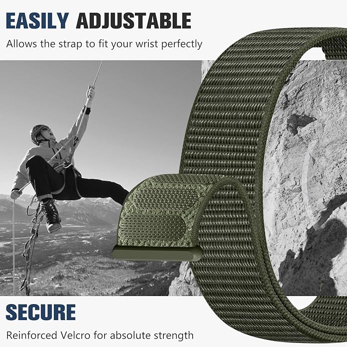 18mm 20mm 22mm Hook and Loop Watch Band Compatible with Garmin Vivoactive 5/ Vivoactive 6/ Vivoactive 3, Soft Nylon Breathable Sport Strap for Venu 2S/ Venu3S/ Forerunner 265s,Venu 3/ Venu 2 Men Women