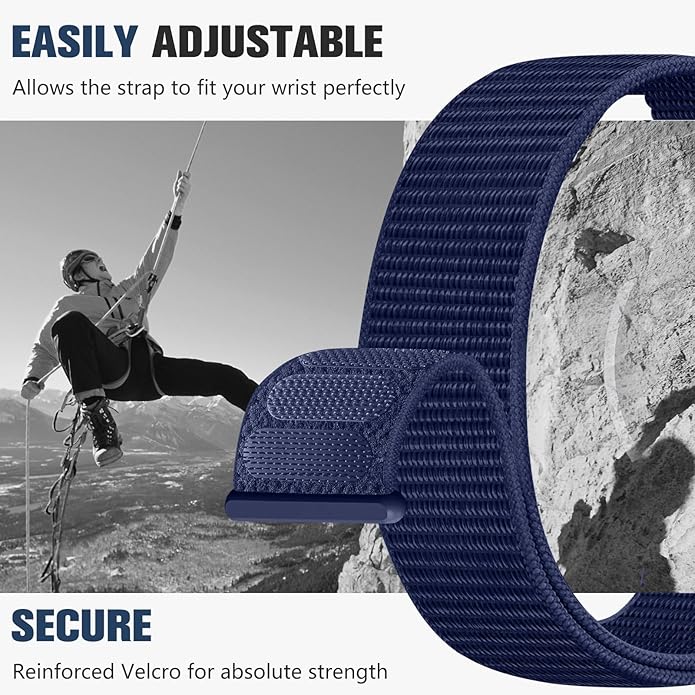 18mm 20mm 22mm Hook and Loop Watch Band Compatible with Garmin Vivoactive 5/ Vivoactive 6/ Vivoactive 3, Soft Nylon Breathable Sport Strap for Venu 2S/ Venu3S/ Forerunner 265s,Venu 3/ Venu 2 Men Women