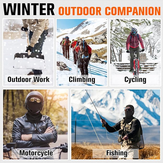 Balaclava Ski Mask Windproof Thermal Winter Face Mask for Men Women Full Face Cover for Cold Weather Skiing Motorcycle