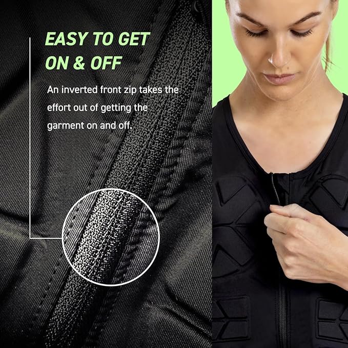 Z1 Impact Vest for Women, Front Zip Padded Compression Vest for Sports, Karate, Football, Breast and Rib Protection