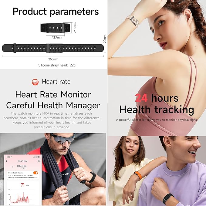 ZPIMY Wearable Health, Fitness & Activity Tracker, 5ATM Waterproof Mens Smartwatch, Call Reminder,Fitness Tracker for Android iPhones, SpO2,Heart Rate Tracking, Sleep Monitoring, 2 Straps (Black)