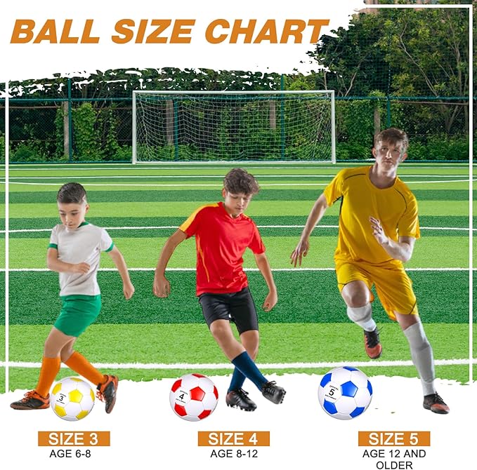 12 Pack Operation Christmas Bulk Items Soccer Ball with Pump Needles, Official Size 3/4/5 Soccer Ball Deflated Gift for Christian Charity Donation Training Practice