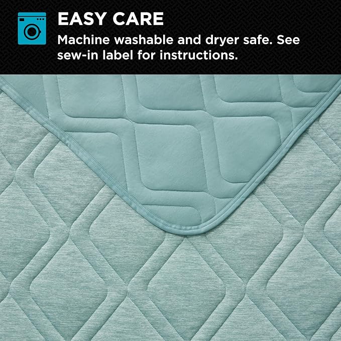 Brookstone Cooling Comfort Throw - Innovative Cooling Dual-Sided Throw - Oversized Cool Blanket for Hot Sleepers - Cooling Blankets for Sleeping - Nylon and Polyethylene Cooling Blanket - Green Milieu