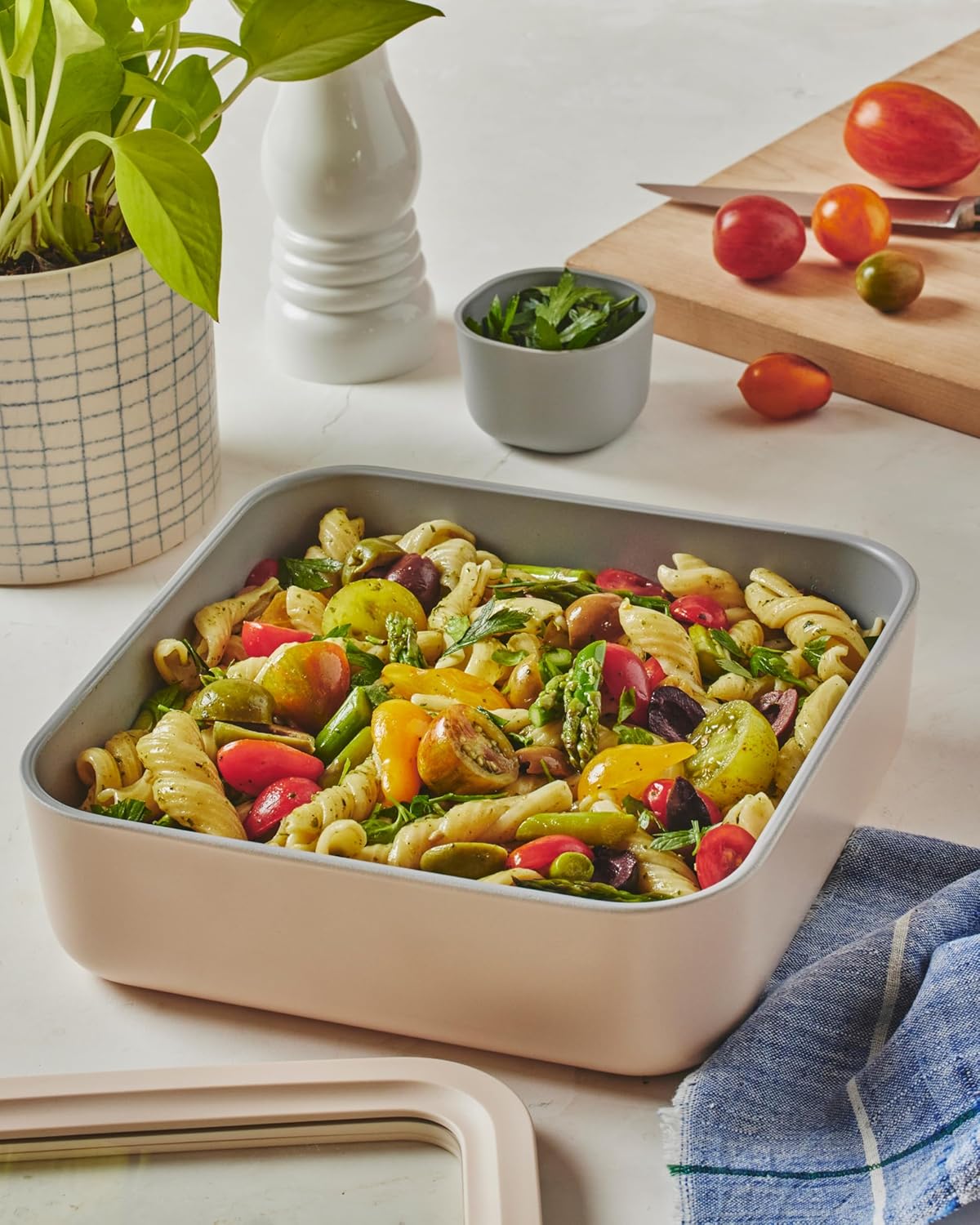 Caraway 2pc Glass Food Storage Set - 10 Cup Food Containers (2) - Ceramic Coated - Non Toxic, Non Stick Lunch Box with Lids. Dishwasher, Oven, & Microwave Safe - Perracotta