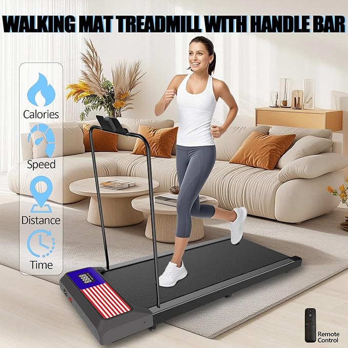 2 in 1 Treadmill and Walking Pad for Home/Office, Walking Treadmill with Remote Control, APP, and LED Display