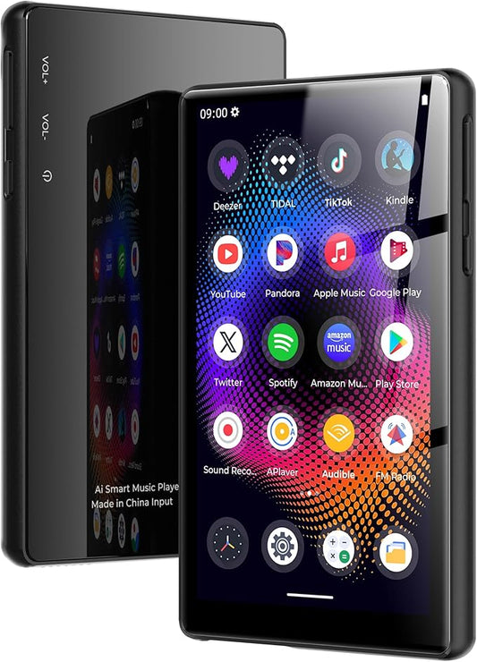 128GB MP3 Player with Bluetooth and WiFi,Music Video Player with Spotify Pandora,Amazon Music, 5" Touch Screen Android MP4 MP3 Player for Kids with Audible, YouTube, Spotify Kids,up to 256GB(Black)