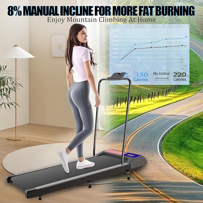 2 in 1 Treadmill and Walking Pad for Home/Office, Walking Treadmill with Remote Control, APP, and LED Display