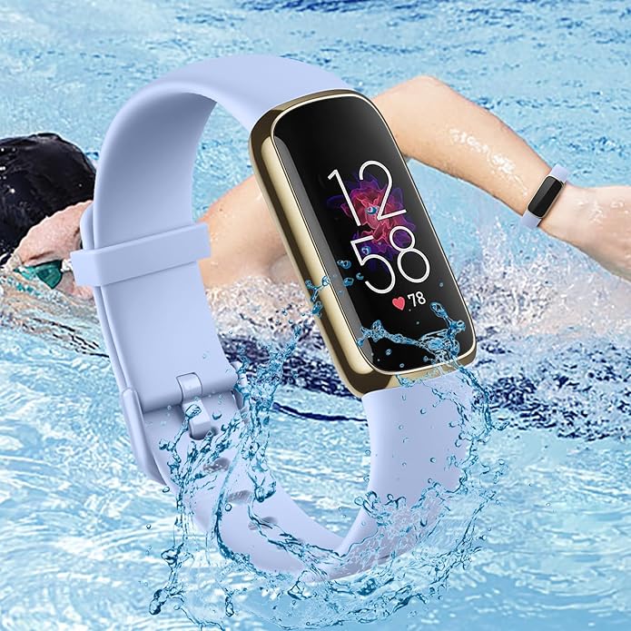 2 Pack Bands for Fitbit Luxe Bands Women Men, Soft Silicone Wristband Replacement Strap for Fitbit Luxe/Luxe Special Edition Fitness Tracker