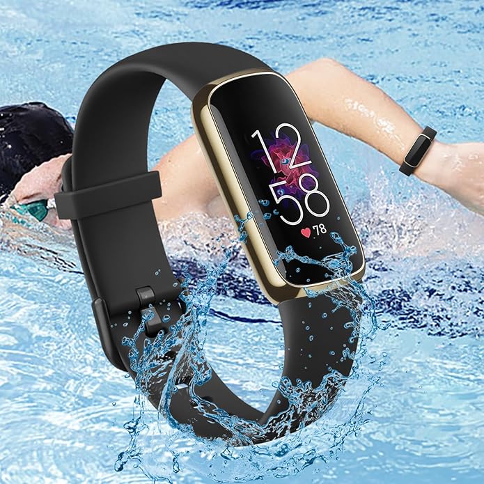 2 Pack Bands for Fitbit Luxe Bands Women Men, Soft Silicone Wristband Replacement Strap for Fitbit Luxe/Luxe Special Edition Fitness Tracker