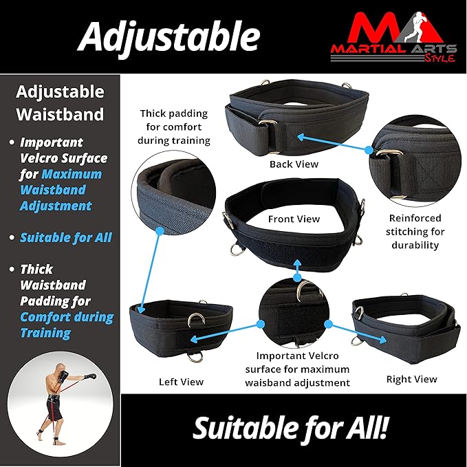 Boxing Resistance Bands for MMA Martial Arts Resistance Training at Home for Punches/Kicks, 150lbs Exercise Bands Full Body Fitness Workout to Enhance Explosive Power/Speed/Agility