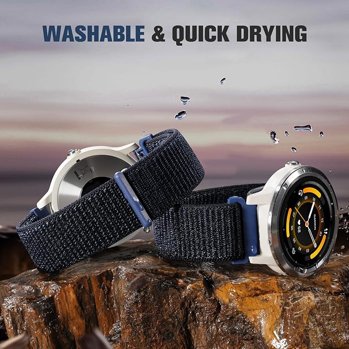 18mm 20mm 22mm Hook and Loop Watch Band Compatible with Garmin Vivoactive 5/ Vivoactive 6/ Vivoactive 3, Soft Nylon Breathable Sport Strap for Venu 2S/ Venu3S/ Forerunner 265s,Venu 3/ Venu 2 Men Women