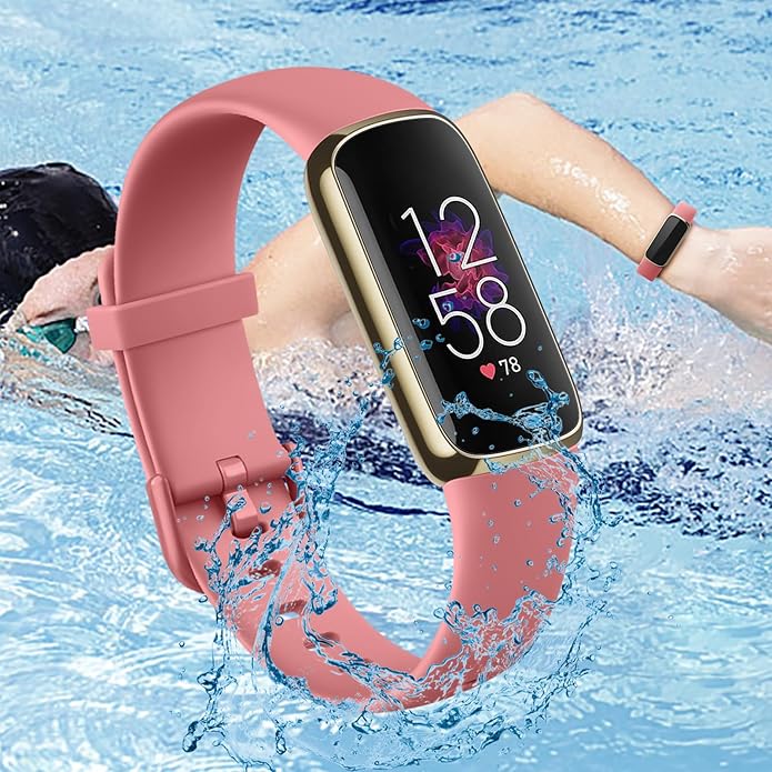 2 Pack Bands for Fitbit Luxe Bands Women Men, Soft Silicone Wristband Replacement Strap for Fitbit Luxe/Luxe Special Edition Fitness Tracker