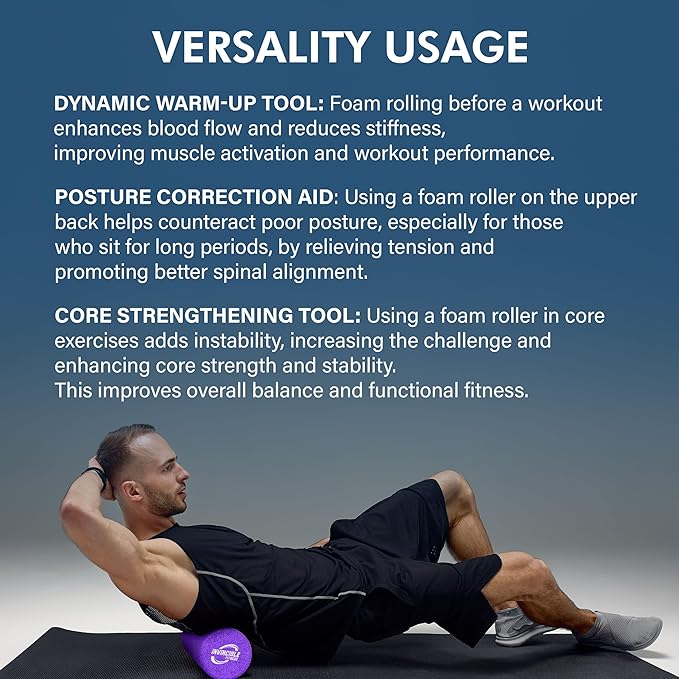 Invincible Fitness EPP Foam Roller for Deep Tissue Massage – Enhance Recovery, Relieve Pain, and Boost Mobility for a Stronger, Healthier You (Purple)