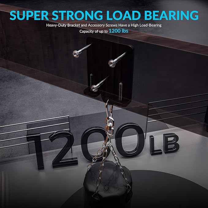 1200lb Heavy Punching Boxing Bag Hanger, 360° Beam Punching Bag Hanger, Rafter Heavy Bag Mount Hook, Punching Bag Mounting Bracket, Rotation Wall Ceiling Mount Bracket for Muay Thai,Yoga Swing,Hammock