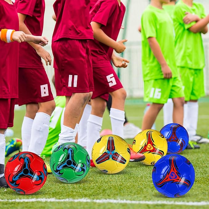 12 Pcs Soccer Balls Bulk Size 4 Soccer Balls with Pump Soft Football Outdoor Indoor for Sport Training Practice Game Gift for Youth Teen Adult