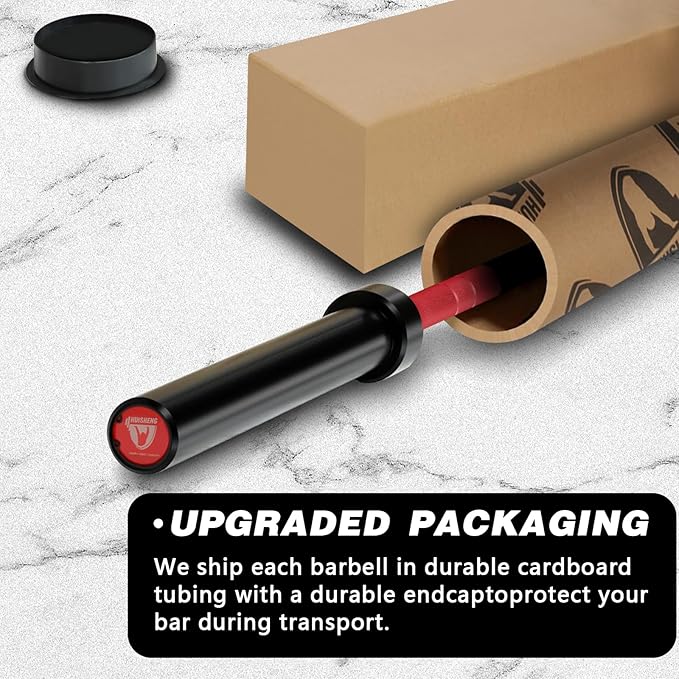 7ft Olympic Barbell for Strength Training and Olympic Weightlifting, 500 700 1000LBS Capacity Available, 2 Inch Bar for Squats, Home Gym Fitness Equipment, Bench Press, Deadlift,Powerlifting