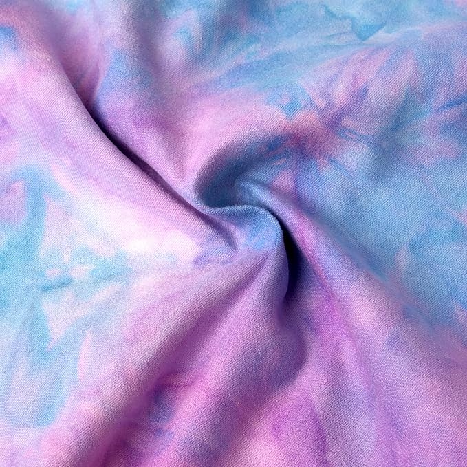 Eunzel Hot Yoga Towel Non Slip Yoga Mat Towel Non-Slip Sweat Absorbent Microfiber Towel for Hot Yoga, Pilates and Workout 72" x 26.5", Purple & Green