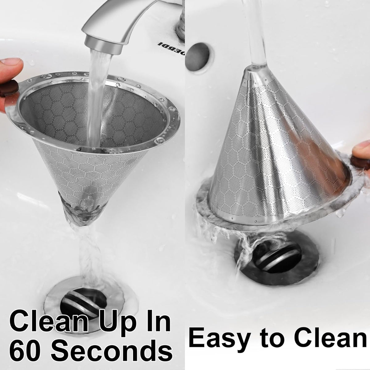 Pour Over Coffee Dripper, Pour-over Filters with 800 Mesh Steel Mesh Optimize Extraction For Rich Coffee Flavor, Stainless Steel Filter, Paperless Pour-over