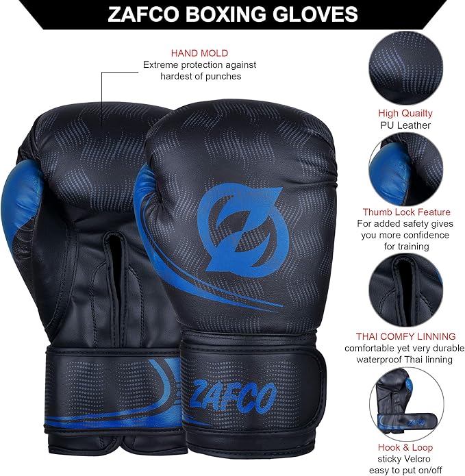 Zafco Boxing Gloves for Men & Women Training Pro Punching Heavy Bag Mitts MMA Muay Thai Sparring Kickboxing Gloves