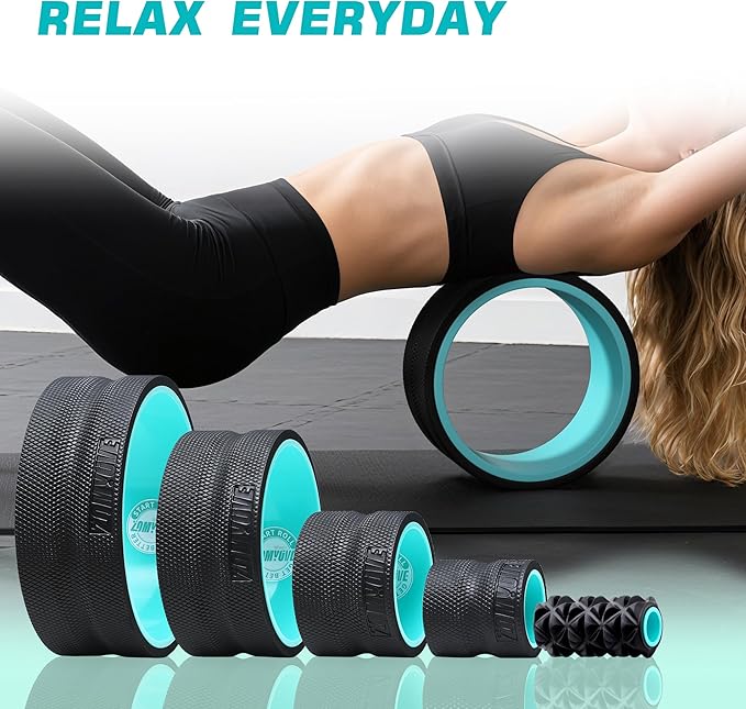 5 Pack Roller- Back Wheel for Deep Tissue Massage, XR Foot Massage Roller for Targeted Massage for Plantar Fasciitis and Foot Fatigue, Roller Kit for Physical Therapy & Exercise