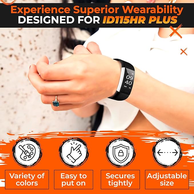 2 Pcs Fitness Tracker Id115plus Hr Replacement Band - Fitness Tracker Wrist Band Fitness Watch Bands Replacement - Fitness Tracker Bands Replacement Smart Watch Replacement Bands Replacement Wristband