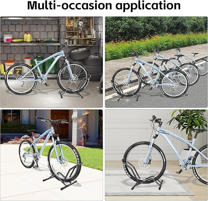 Bike Floor Stand Indoor Bike Stand for Garage/Home,Adjustable Bicycle Parking Stand Fit for 16"-29" Wheel Mini/Mountain/Road Bikes Heavy Duty Metal (Size-01)