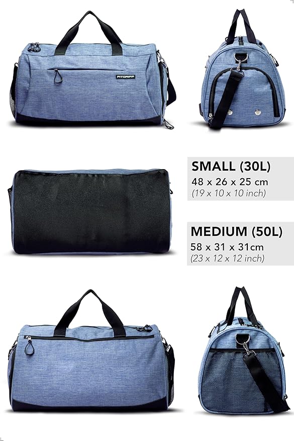 Fitgriff® Gym Bag for Men & Women with Shoe & Wet Compartment - Duffle Bag for Travel, Sports, Fitness & Workout