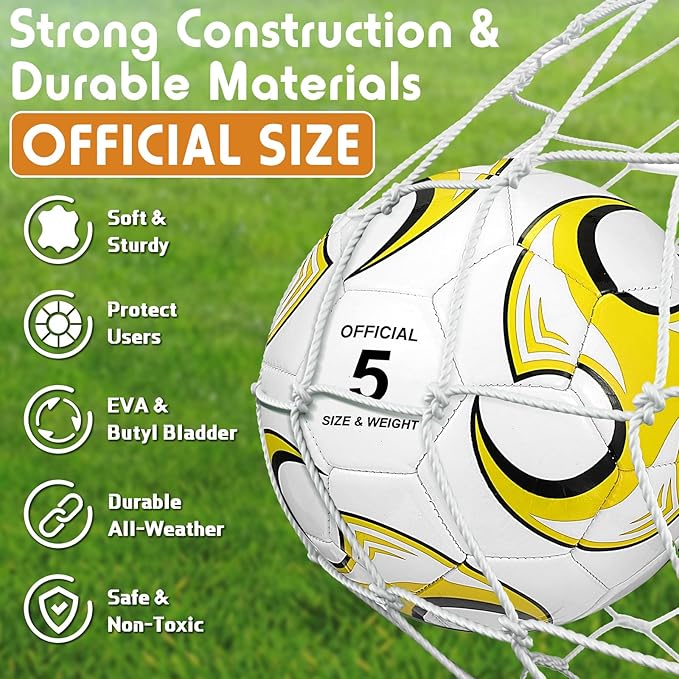 12 Pcs Soccer Balls for Teen Adult Bulk Deflated Soccer Ball with Pump Size 5 Indoor Outdoor Training Practice for School Sports Game Birthday Gifts Party Back to School